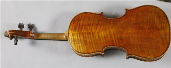 A violin by Julius Heinrich Zimmermann, early 20th century, length of back 36cm